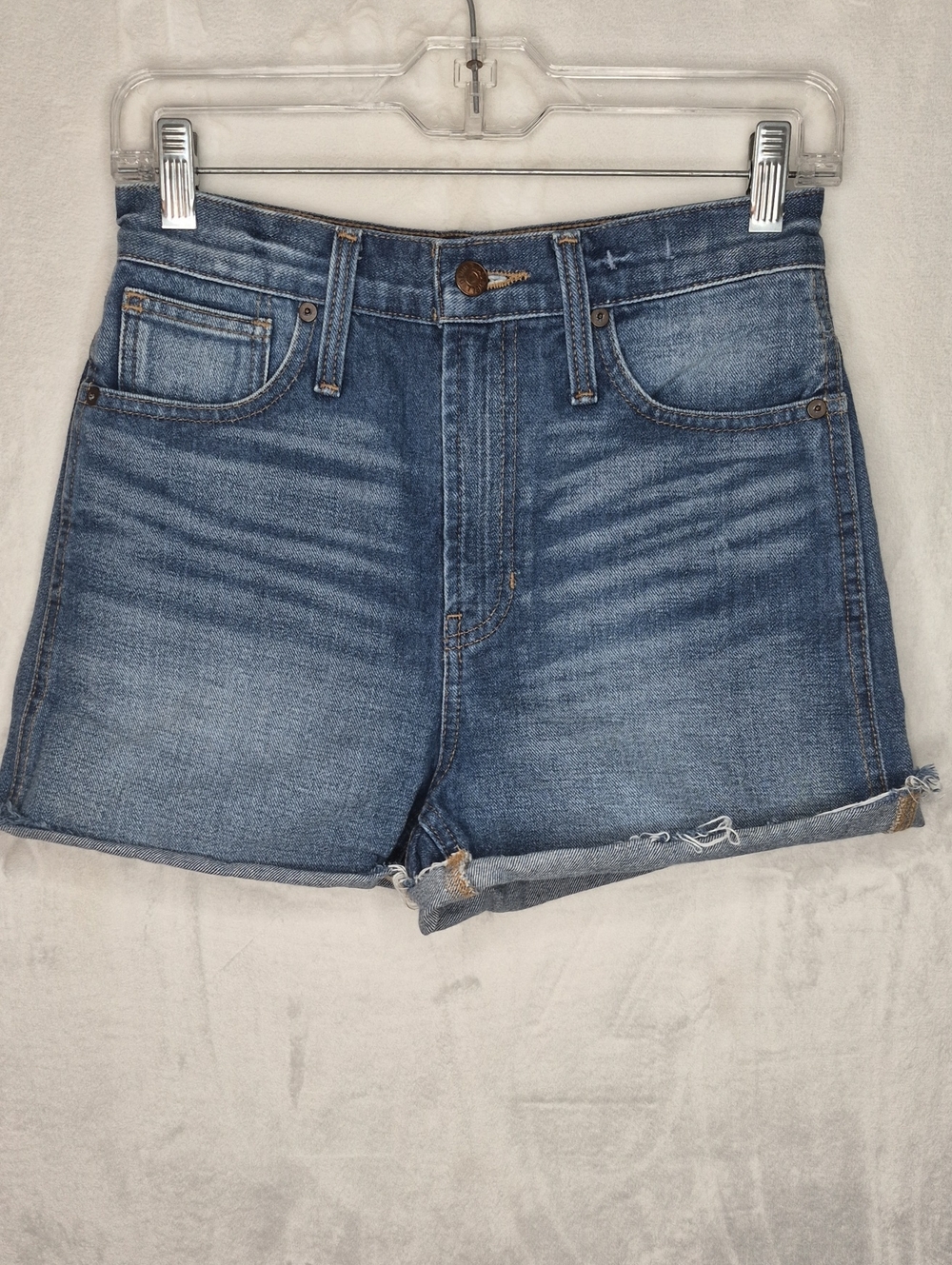 Madewell The Perfect Jean Short Distressed Raw Hem Size 24